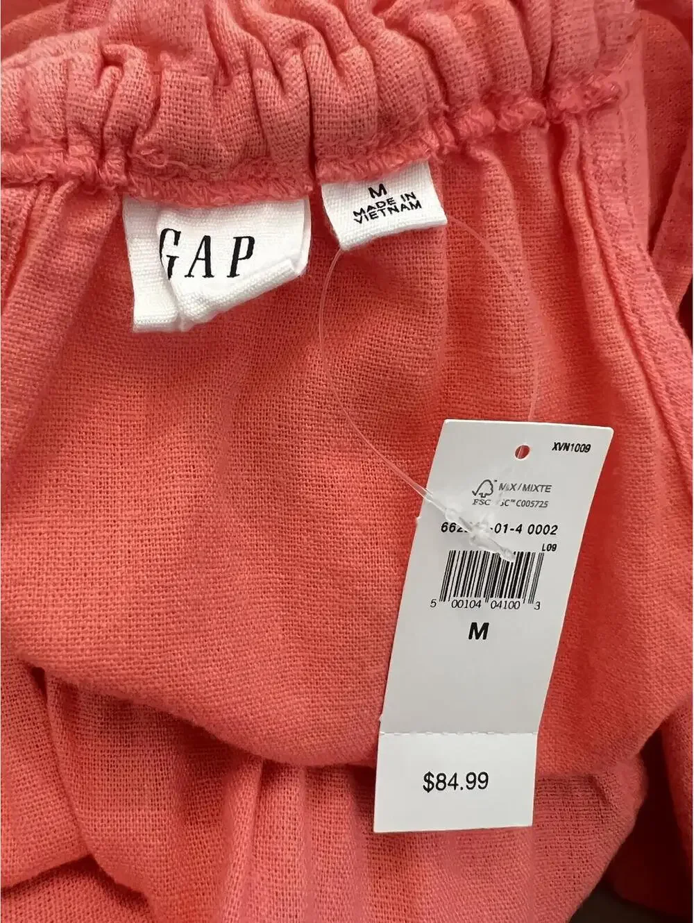 NWT Gap Coral Linen Blend Halter Dress Women's Medium - Picture 3 of 7